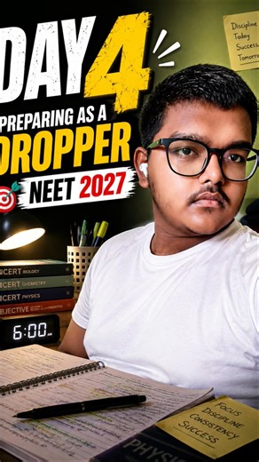 Day 4 of Preparing as a NEET 2027 Dropper 📚 | Real Study Vlog #neet2026 #neet2027 #study