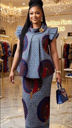 Simple and classy Ankara skirt and blouse styles🥰 #africanfashion #latestafricaprint #fashiontrends
