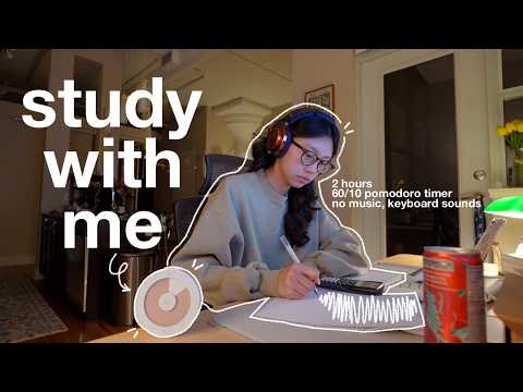 (2AM) 2 HOUR STUDY WITH ME 📓 cramming for final exams, keyboard sounds, 60/10 pomodoro & pencil asmr