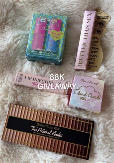 We just hit 88,000 followers and I’m so grateful for every single one of you 🤍 so I’m doing a giveaway!! How to enter: \t1.\tFollow me here on TikTok \t2.\tFollow my Instagram: @Allayshee \t3.\tLike this video \t4.\tComment DONE when you complete all the steps Must be located in the United States 🇺🇸 Winner will be announced next week today at 6 PM 🎉 Good luck everyone 🤍 and I love you ❤️ #giveaways #giveaway #toofaced #giveawayalert #prgiveaway