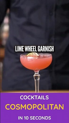 Perfect Cosmopolitan Cocktails | 10 Second Recipe | Quick Vodka Cocktail Guide