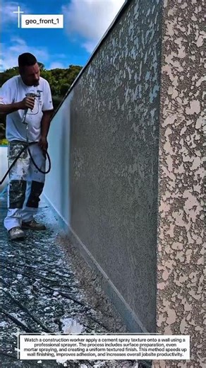 Satisfying Cement Spray Texture – Pro Wall Finishing Technique in Action!