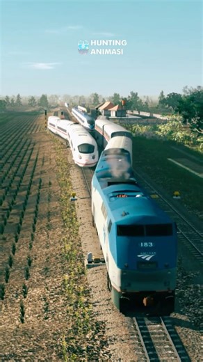 ICE 4 Overtaken by Amtrak and Several High Speed Trains at a Crossing #train #railway #railroad