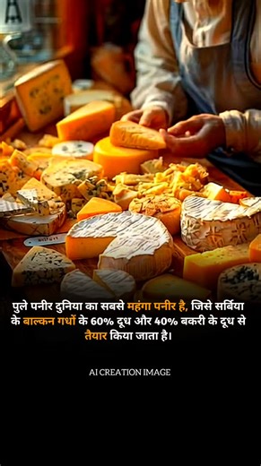 Pule cheese is the world's most expensive cheese, made from 60% milk from Balkan donkeys in Serbia and 40% goat's milk. #reels #viralreels #trendingreels #fact #explore #paneer #milk #real | रोज तथ्य