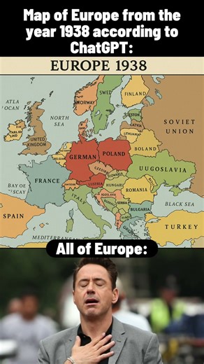 Map of Europe from the year 1938 according to ChatGPT 💀