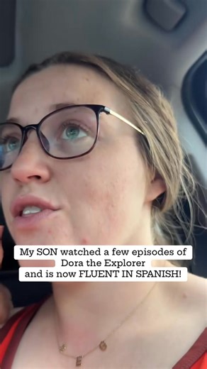 the confidence is adorable 🥹 after a few episodes of dora the explorer he THINKS he is "FLUENT" in SPANISH 😉 (completely making it up as he goes along) | Joy Forsyth
