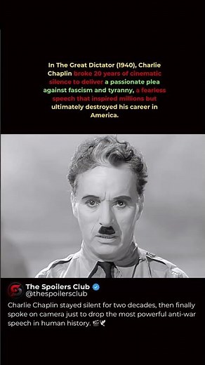 The Speech That Cost Charlie Chaplin Everything #charliechaplin #history #shorts