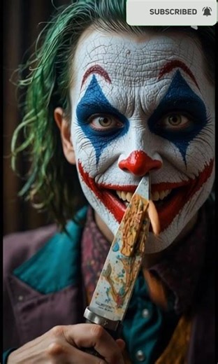 cutting a crayon with joker face asmr sound #art #asmrvideos