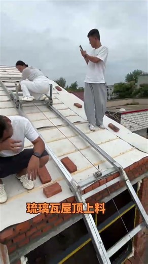Replacing tiles and transporting materials on a sloped roof