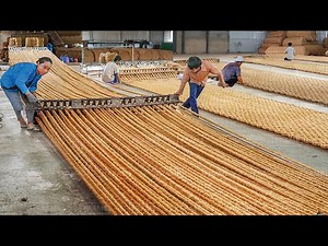Inside Factory Producing by Hands Giant Mats From Coconuts
