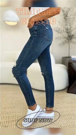 Judy Blue Full Size Mid Waist Distressed Slim Jeans