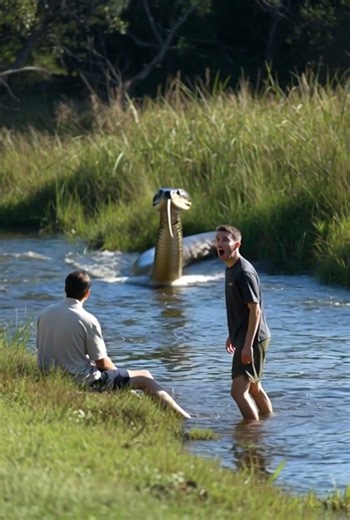 “When the River Fights Back: Face-Off with a Giant Python 🐍🇺🇸”#usa #unitedstates #unitedkingdom