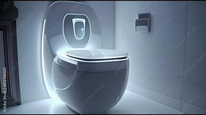 Smart toilet seat cover close-up in the restroom