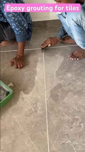 Epoxy grouting for tiles joints #epoxy #epoxygrout #construction #house