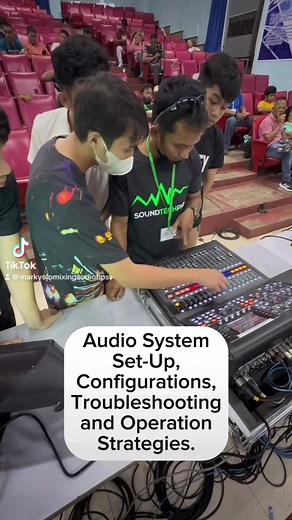 Audio System Set-up, Configurations, Troubleshooting, and Operation Strategies Training on Sound Engineering.for Cruise Ship, Church, Events, School, Entertainment, Studio, and Government Staff.Enroll now!➡️Send us a Message➡️SMS / Call 09177144104➡️ visit www.markyulo.com to know more.#SoundCrew #EventsCrew #SoundOperator #AVTech #AudioTech #StageCrew #TheatreCrew #CruiseShipStaff #SoundCrew #StageAssistant #EventsStaff #ITStaff #SchoolEvent #MediaStaff #BroadcastAudio #ChurchAudio #ChurchSound
