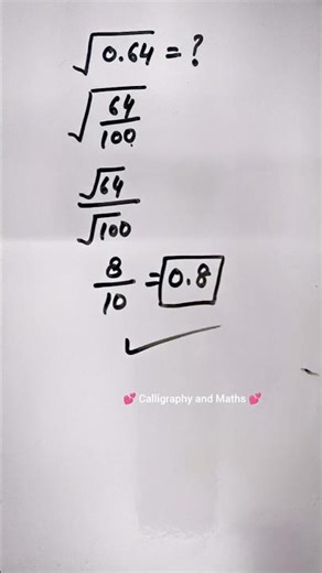 √0.64 square root decimal problem trick #tricks #maths #squareroot #shorts