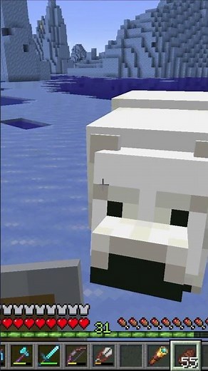 Marcel Finds an Ice Bear in Minecraft