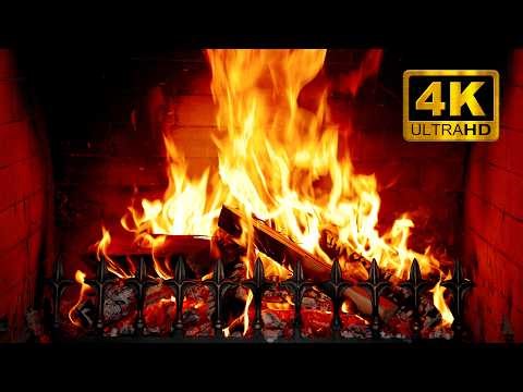 🔥 4K Fireplace with Crackling Burning Logs — Relaxing Fire Sounds for Sleep & Focus