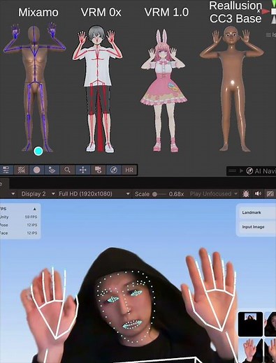 Hand Rig Retargeting #Unity #Mediapipe #Sentis #Retargeting