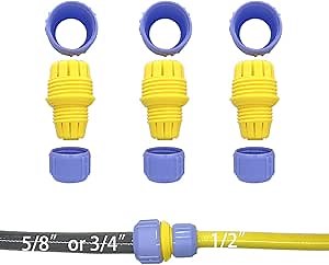 (1/2" adapting to 5/8" and 3/4") Garden Hose Repair Kit Hose Connector Hose Fitting Water Repair End Hose Mender Barbed Hose Extender Pipe Adapter 3 Sets Fit for 1/2 inch to 5/8 inch or 3/4 inch hose