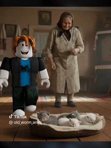 Роблокс и Бабушка: Котики 😺 #роблокс #roblox #robloxstory #robloxfyp | old_worm_anim