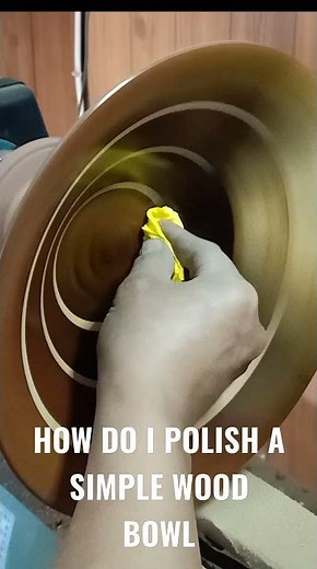 HOW DO I POLISH A SIMPLE WOOD BOWL, woodturning #shorts