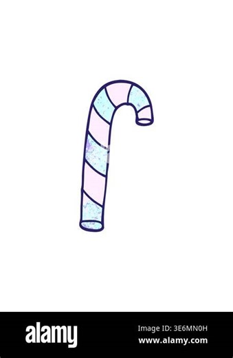 popping motion animation of cartoon doodle pink candy canes Stock Video Footage - Alamy