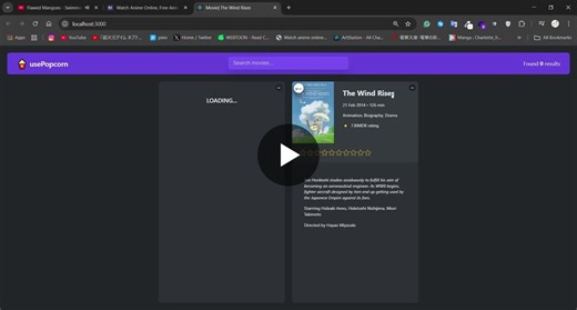 My old small project called UsePopcorn — a simple React app where you can search for movies, check their details, and build a personal watch list. I mainly focused on clean UI, API integration with… | Elbarnoussi E