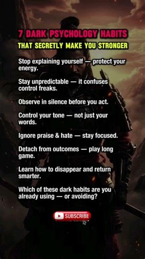 7 Dark Psychology Habits That Make You Mentally Stronger