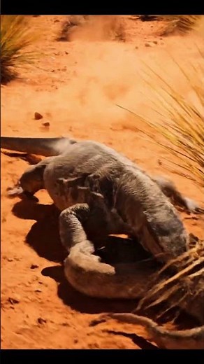 Epic Desert Battle: Monitor Lizard vs Giant Python! 🦎🐍