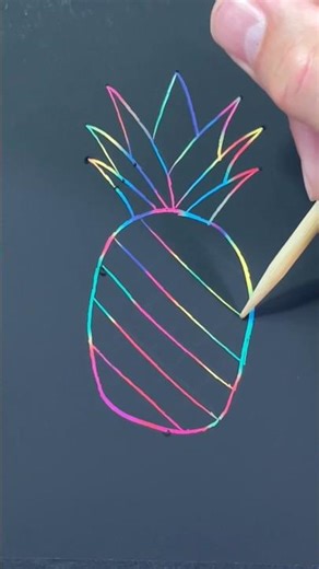 Drawing Simple Pineapple on Scratch Paper 🍍#pineappledrawing