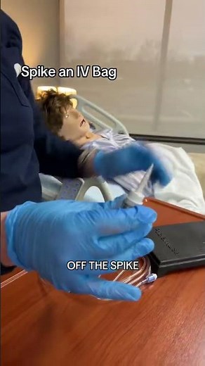 How to Spike an IV Bag | Nursing Skills Lab Practice 💉
