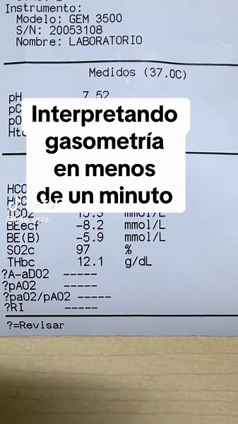 Interpretando gasometría en menos de un minuto #gasometriaarterial #interpretaciongasometrica