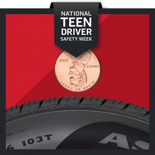 It's National Teen Driver Safety Week! Parents, share a picture of your teen performing the penny test to check tire tread depth for a chance to win a Discount Tire Be Prepared Care Package, including $50 off a set of new tires! Be sure to tag Discount Tire and include #NTDSWcontest! Ends 10/24/20 11:59 pm. Safe driving requires 100% attention, so remind your teen driver to keep distractions out of the vehicle. Learn more about the consequences of distracted driving at https://discountti.re/34cy