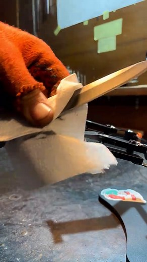 Testing out the new Hapstone sharpening system with some old stones #blacksmith #fyp #foryou #asmr #diy #metalsmithing #sharpening #hapstone #knives #knife #sharp #process #craft