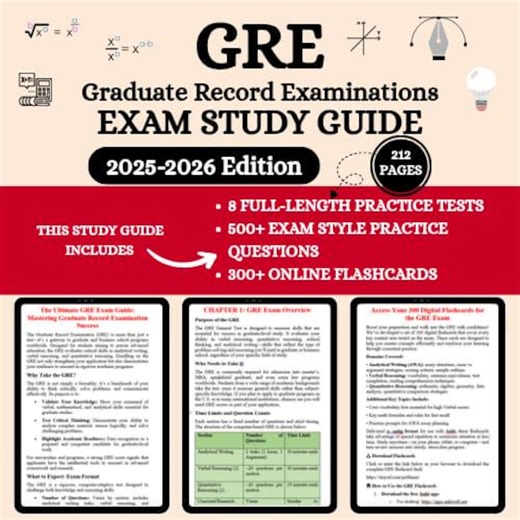 GRE Exam 2026 | GRE 2026 Prep | GRE Study | Gre Test | Gre | Gre Prep | Gre Exam Study Guide | Gre Practice Questions | Gre Flashcards - Etsy Canada