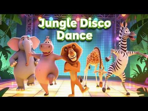 Jungle Animals Disco Dance 🕺🦁 | Fun Movement Song for Kids | 3D Animal Dance Party