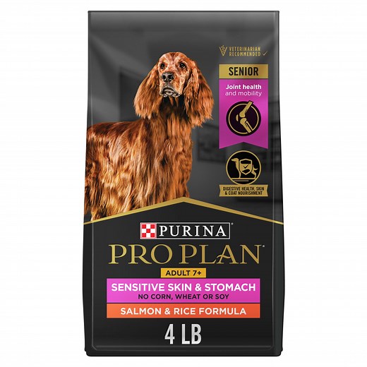 Purina Pro Plan Sensitive Skin and Sensitive Stomach Dog Food Senior Dogs Adult 7 Plus Salmon and Rice Formula