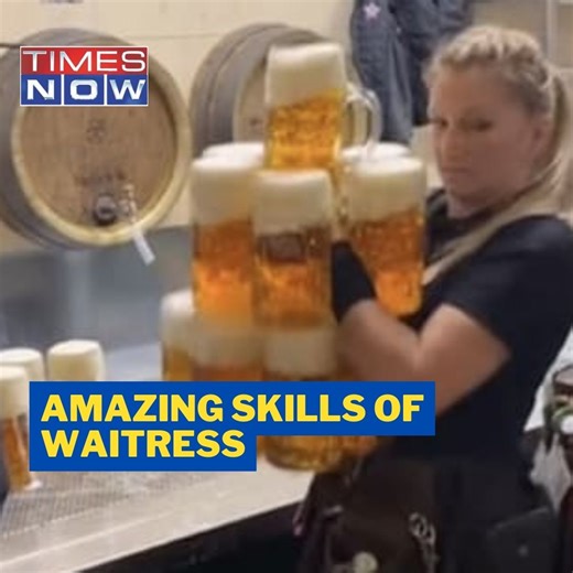 20K views · 838 reactions | Waitress Picks Up Over 12 Beer-Filled Mugs At Once. #Waitress #BeerFilledMugs #ViralVideo #News #TimesNow #TimesNowNews | TIMES NOW | Facebook