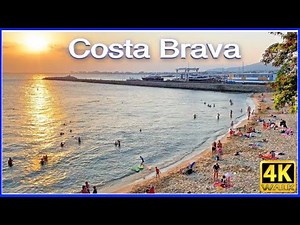4k WALK Roses Spain BEACH slow TV walking tour 4k VIDEO