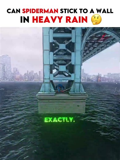 Can Spiderman stick to wall in rain? 🌧️ #shorts