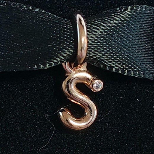 Authentic Pandora Rose Script Letter S Dangle Charm 782478C01 - Etsy