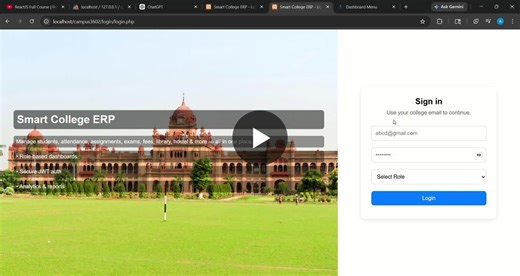 #webdevelopment #php #mysql #fullstackdeveloper #studentproject #erpsystem #campus360 #learningbydoing | Amit Kumar