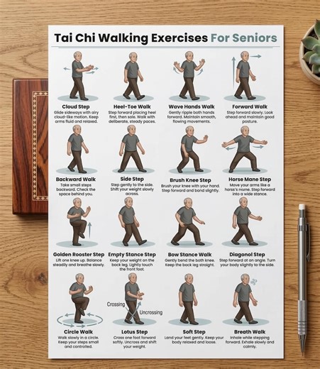 Esercizi di camminata Tai Chi stampabili per anziani / Routine di camminata sicura per equilibrio, stabilità e coordinazione / Download immediato in PDF - Etsy Italia