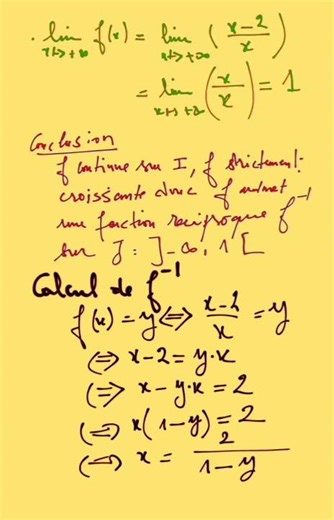 Apprendre les mathématiques : la fonction réciproque. الدالة العكسية