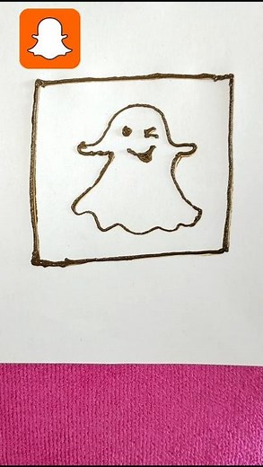 Snapchat Logo Drawing 😍 | Easy Cute Ghost Drawing | #snapchat #trend