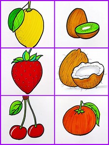 819K views · 10K reactions | Let's Draw Fruits in Easy Steps | Drawing Book | Facebook