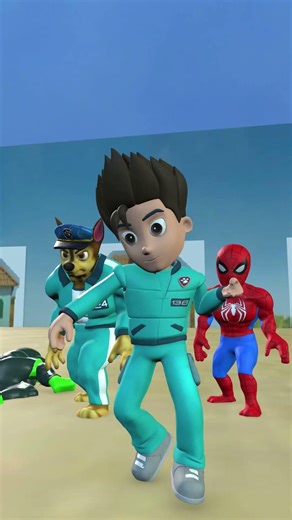 GTA V - Squid Game : Spider Man Vs Hulk Vs Marshall Paw Patrol #funny #spiderman #pawpatrol #gta