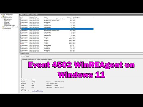 How to fix Event 4502 WinREAgent on Windows 11 or 10