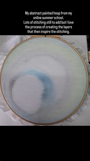 Scary white fabric...add layers, patience, and a willingness to let the media do its thing to create a playground of colour and marks to inspire stitch 🪡✂️🧶🖌✒️❤️ This live, online workshop will be available again in 2026. Sign up to my newsletter to be the first to hear about it xxx | Anne Brooke Textile Artist